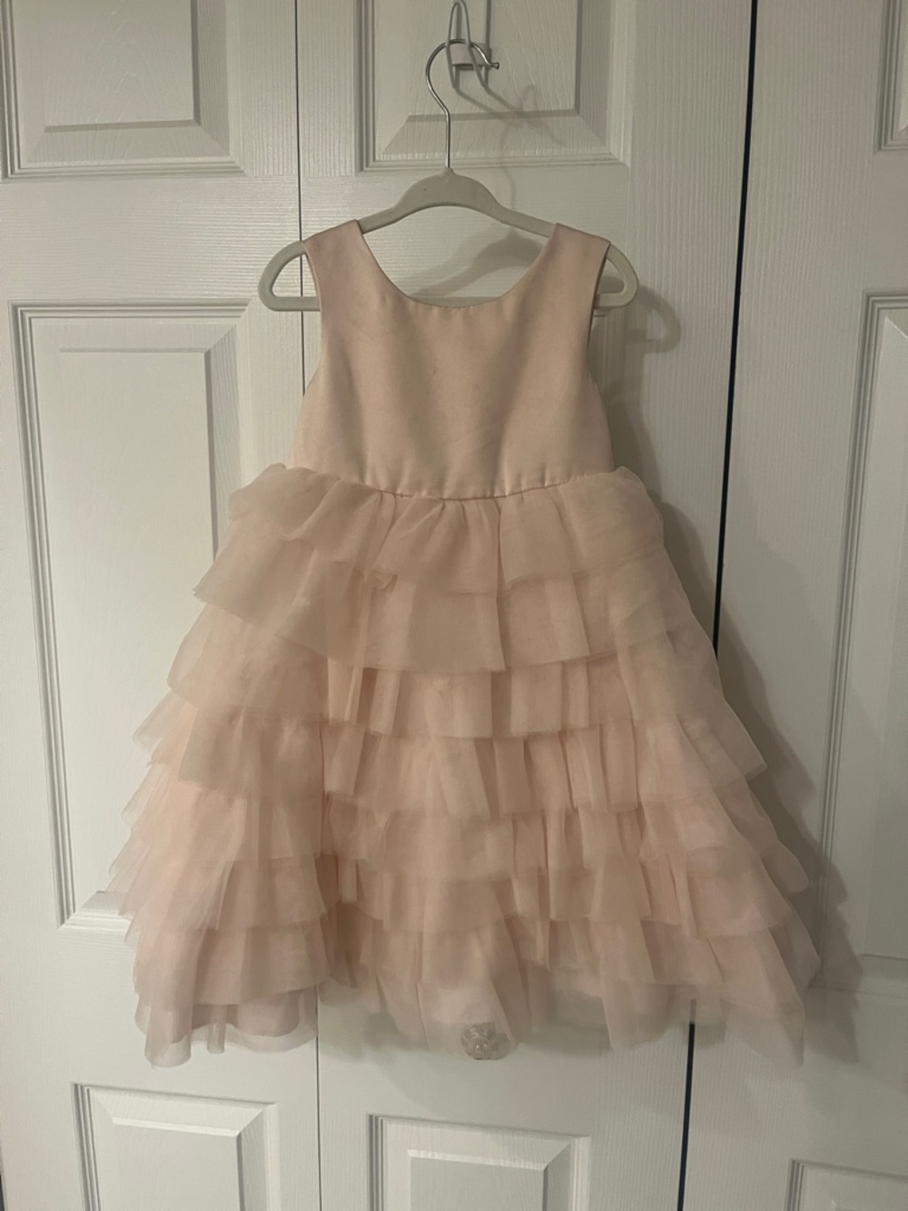 Azazie Blush Pink Tiered Tulle Flower Girl Dress size 2